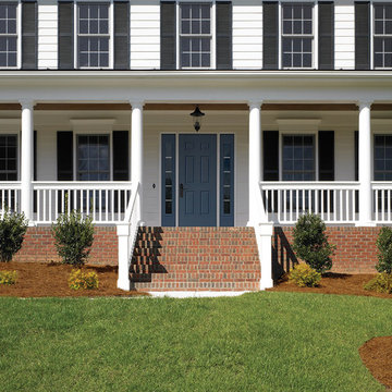 6 Panel Solid 7 Foot Doors Naval paint color SW 6244 Sherwin-Williams