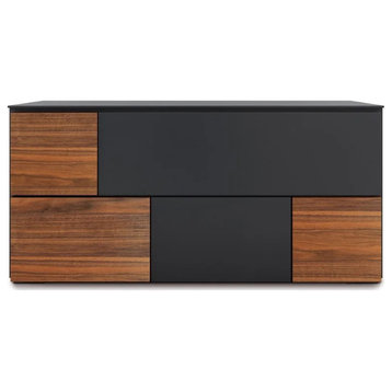 Duiciana Sideboard, Anthracite With Solid Walnut Accent