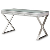 Emma Mason Signature Newton Park Writing Desk With Glass Top, Dove AIC00500