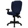 MFO Mid-Back Navy Blue Fabric Multi-Functional Ergonomic Task Chair with Arms