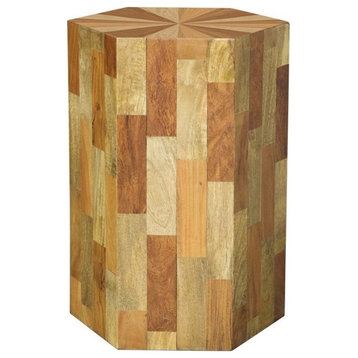Coaster Dermot Wood Hexagon Sunburst Top Accent Table Natural