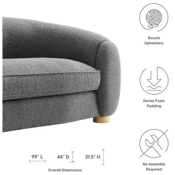 Modway Abundant Boucle Upholstered Fabric Sofa