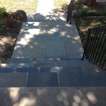 Blue Thermal Cut Flagstone Walkway in Washington DC, Petworth NW