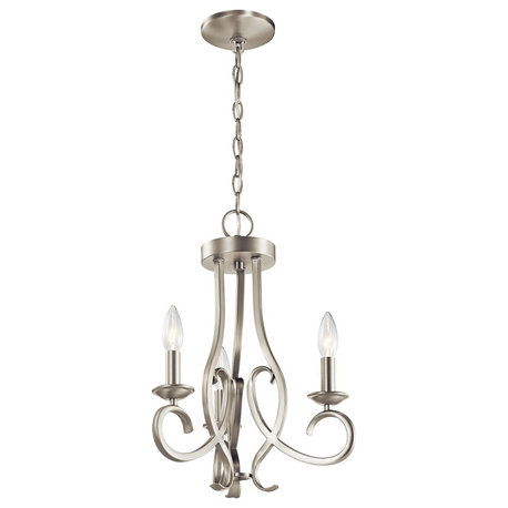 Kichler Ania 3-LT Chandelier/Semi Flush 52243NI - Brushed Nickel