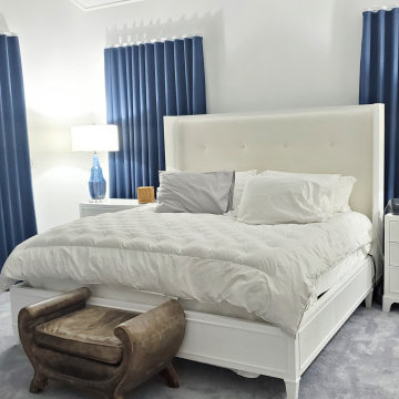 Coastal Master Suite Custom Window Treatments