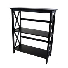 Montego Bookcase, Black, 3 Shelf