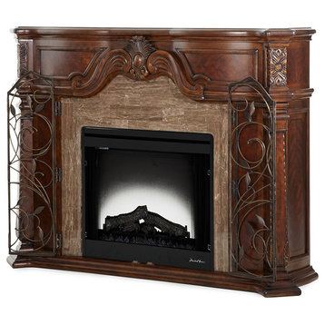 AICO Windsor Court 2pc Fireplace W/Insert, Heater and LED Lights