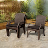 Rolland 4-Piece Gray Synthetic Wicker Armchair Set With Gray Cushions