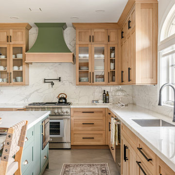 Kitchen - Natural White Oak & Sage Green Hood