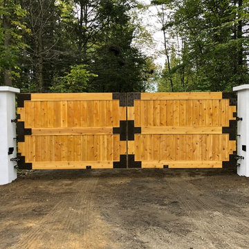 Wooden driveway gates
