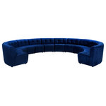 Meridian Furniture - Limitless Velvet Upholstered 12-Piece Modular Sectional, Navy - Invest in your home's comfort with this Limitless 12 Piece Sectional. This modular unit offers tons of flexibility in the number of ways that you can put each piece in the Limitless collection together to get the ideal customized look. Upholstered in navy velvet, this beautiful piece is soft and cool to the touch, so you can feel comfortable from every angle. Button and channel tufting add to this unit's upscale look and contemporary charm.