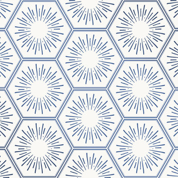 Hello Sunshine Peel and Stick Wallpaper, Blue, 28 Sqft
