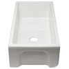 Alfi Brand 36" Reversible Fluted/Smooth Single Bowl Fireclay Farm Sink, White