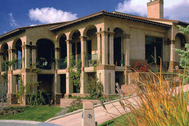 Inspiration for a mediterranean exterior home remodel in Salt Lake City