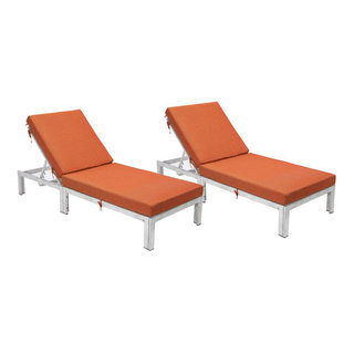 Outdoor Weathered Grey Chaise Lounge Chair With Cushions Set of 2 ...