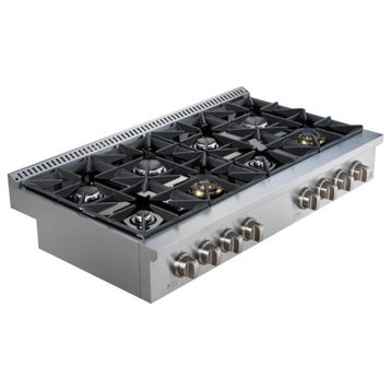 48" Commercial Style Stainless Steel Slide-in Gas Cooktop