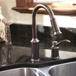 MOEN Aberdeen Oil rubbed bronze one-handle high arc pulldown kitchen faucet - Kitchen Faucets