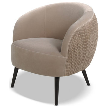Jennifer Taylor Home London Mid-Century Modern Ruched Barrel Chair Mink