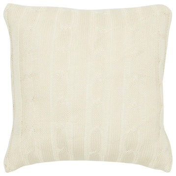 Rizzy Home T05066 Cable knit 18"x18" Pillow Ivory