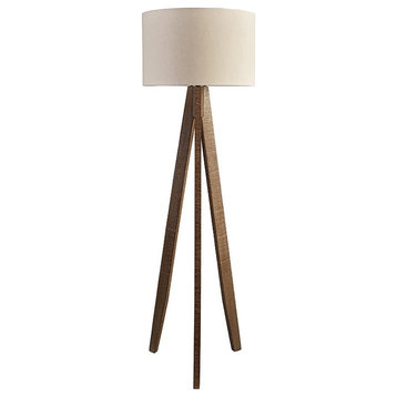 Ashley Furniture Dallson Wood Wood Floor Lamp in Beige & Antiqued Brown