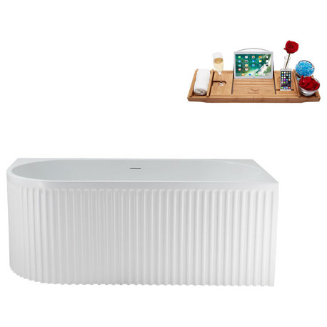 59" Streamline N4040CH Soaking Freestanding Tub and Tray With Internal Drain