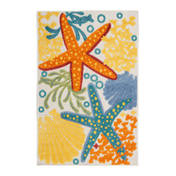 Nourison - Nourison Aloha 2'8" x 4' Multicolor Coastal, Nautical & Beach Area Rug - Doormats