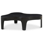 Meridian Furniture - Oakley Coffee Table, Black - Bring the alluring charm of this black Oakley coffee table, expertly fashioned from solid oak wood, to your home. This masterpiece features a striking black finish for an air of elegance and sophistication. The table's art deco design-rarely seen in modern furnishings-lends a unique touch to your room. With its sturdy construction and timeless appeal, this table really makes a statement and gives you a medley of both style and durability to redefine your space.