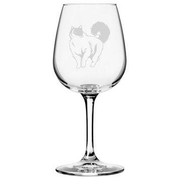 Ragdoll, Front View Cat Themed Etched All Purpose 12.75oz. Libbey Wine Glass
