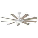 HInkley - Hinkley Turbine 60" Integrated LED Indoor/Outdoor Ceiling Fan, Chalk White - Turbine is a robust nine-blade fan, offering a clean look and excellent breeze. Its sleek blades accentuate all spaces, available in a variety of finishes. Complemented by a beautiful etched opal shade, Turbine boasts modern functionality. Versatile in style and form, Turbine appeals to both interior and outdoor living spaces.