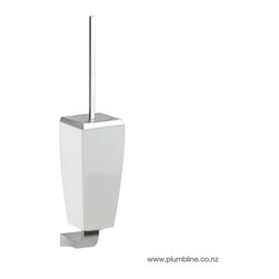 Mimi White Ceramic Wall Mount Toilet Brush - Toilet Brushes & Holders