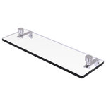 Allied Brass - Foxtrot 16" Glass Vanity Shelf with Beveled Edges, Polished Chrome - Add space and organization to your bathroom with this simple, contemporary style glass shelf. Featuring tempered, beveled-edged glass and solid brass hardware this shelf is crafted for durability, strength and style. One of the many coordinating accessories in the Allied Brass Foxtrot Collection, this subtle glass shelf is the perfect complement to your bathroom decor.