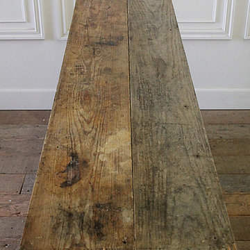 Antique Primitive European Farmhouse Style Buffet Server with Wood Top