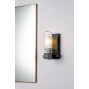 Lucas Mckearn Navarre 1 Light Wall Sconce In Black And Grey BB91595-1