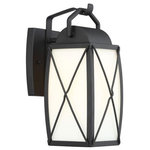 Designers Fountain - Designers Fountain 94691-BK Fairlington, 13" 1 Light Outdoor Wall Lantern, Black - Shade Included: Yes  Dimable: YFairlington 13 Inch  Black Etched White G *UL: Suitable for wet locations Energy Star Qualified: n/a ADA Certified: n/a  *Number of Lights: 1-*Wattage:60w Medium Base bulb(s) *Bulb Included:No *Bulb Type:Medium Base *Finish Type:Black