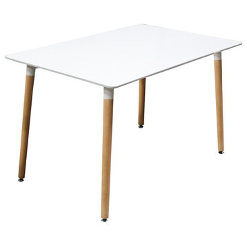 Mirage Mid Century Modern White Dining Table