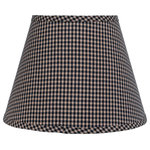 AHS Lighting - Mini Check, Black and Tan Shade, 14" - Add a touch of elegance to your home decor with this black and tan mini check lamp shade. Handcrafted in the USA by local artisan craftsmen, this shade is of the highest quality and perfect for any room. The versatile design allows it to blend seamlessly with a variety of decor styles and the durable materials ensure it will last for years to come. Available in multiple size and shade shape variations. Clip-on fitters clip onto any standard bulb. No fitter is needed.