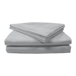 400TC Coolest Comfort Wrinkle Less Queen Gray Cotton Sheet Set with Nanotechnolo - Sheets