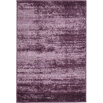 Contemporary Desdemona 2'2"x3' Rectangle Purple Area Rug