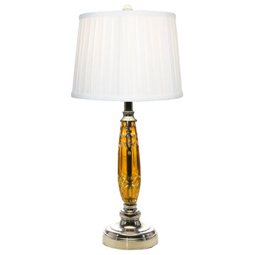 Dale Tiffany GT21189 Glossy Amber, 1 Light Table Lamp-26 In and 13 Inc