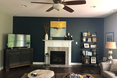 Inspiration for a craftsman family room remodel in Indianapolis