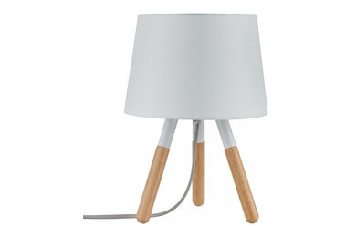 Table luminaire Neordic Berit 1-lamp with fabric shade white/wood