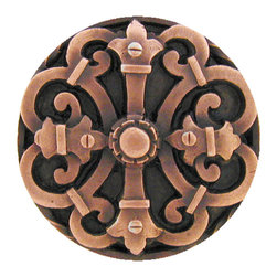 Inviting Home Inc. - Chateau Knob, Antique-Style Copper - Cabinet And Drawer Knobs