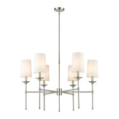 Z-LITE 3033-6BN 6 Light Chandelier, Brushed Nickel