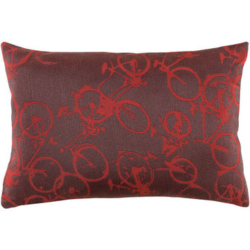 Bold Bicycles Pillow with Polyester Insert, 13"x19"x4"