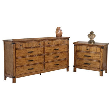 Coaster Brenner 2PC Set with Dresser and Nightstand in Wood