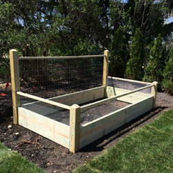 One 4x8 ft Pine Raised Bed with 4 foot trellis and fencing - Gardening And Lawn Care
