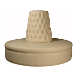 Cream Faux Leather Circle Borne Settee Sofa - Products