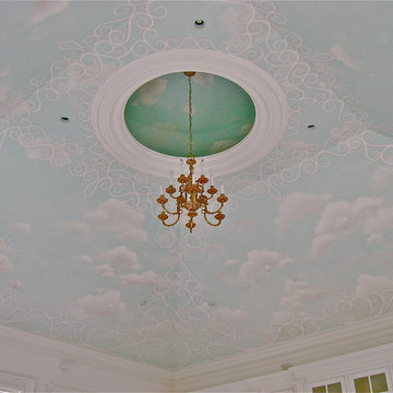 Trellis and Cloud Ceiling Mural