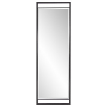 Edison Graphite Rectangular Mirror, Modern, Metal, 24 X 72