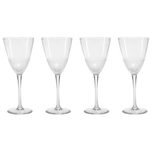 Abigails Frosted Wine Glass White Set of 4